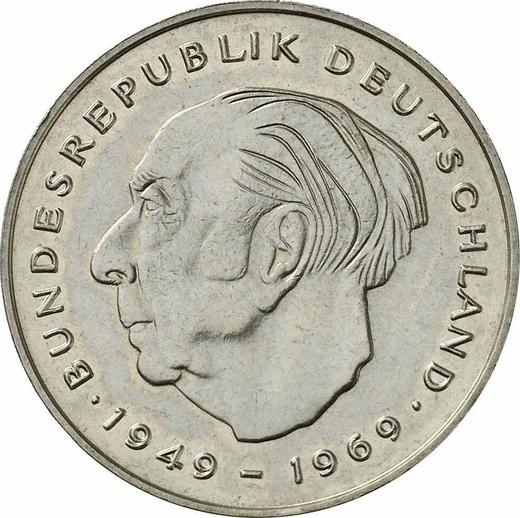 Аверс монеты - 2 марки 1978 года G "Теодор Хойс" - цена  монеты - Германия, ФРГ