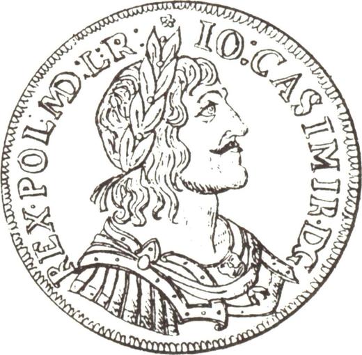 Аверс монеты - 5 дукатов 1651 года "Тип 1651-1652" - цена золотой монеты - Польша, Ян II Казимир