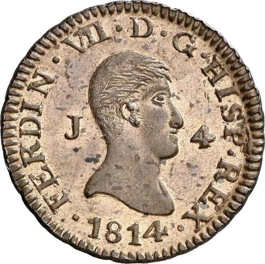 Awers monety - 4 maravedis 1814 J - cena  monety - Hiszpania, Ferdynand VII