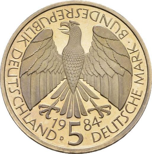 Reverso 5 marcos 1984 D "Unión Aduanera de Alemania" - valor de la moneda  - Alemania, RFA