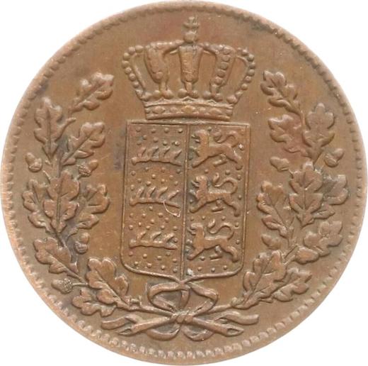 Аверс монеты - 1/2 крейцера 1850 года "Тип 1840-1856" - цена  монеты - Вюртемберг, Вильгельм I