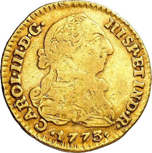Awers monety - 1 escudo 1773 NR VJ - cena złotej monety - Kolumbia, Karol III