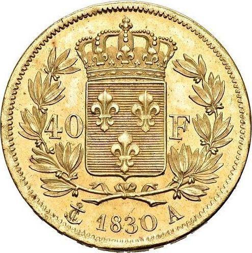 Reverso 40 francos 1830 A "Tipo 1824-1830" París - valor de la moneda de oro - Francia, Carlos X