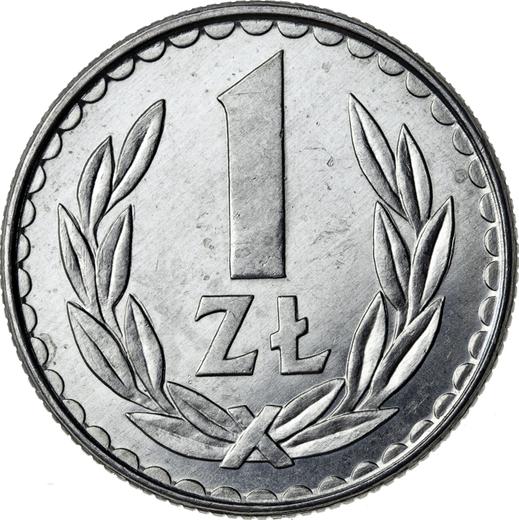 Реверс монеты - 1 злотый 1982 года MW - цена  монеты - Польша, Народная Республика