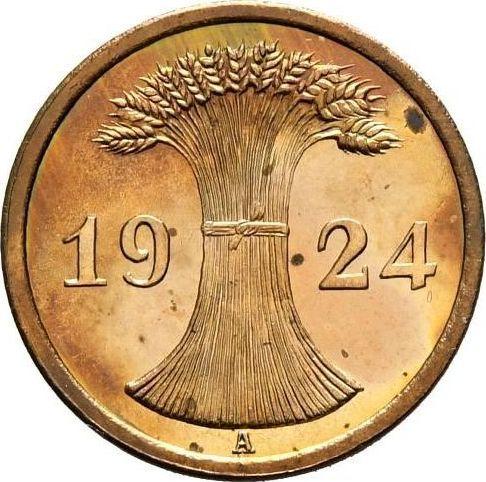 Reverse 2 Rentenpfennig 1924 A -  Coin Value - Germany, Weimar Republic