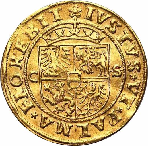 Реверс монеты - Дукат 1535 года CS - цена золотой монеты - Польша, Сигизмунд I Старый
