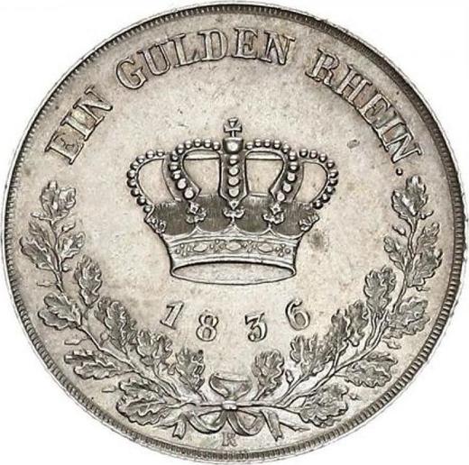 Reverse Gulden 1836 K - Silver Coin Value - Saxe-Meiningen, Bernhard II