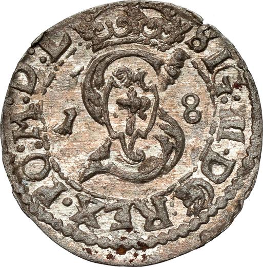 Аверс монеты - Шеляг 1618 года "Литва" - цена серебряной монеты - Польша, Сигизмунд III Ваза