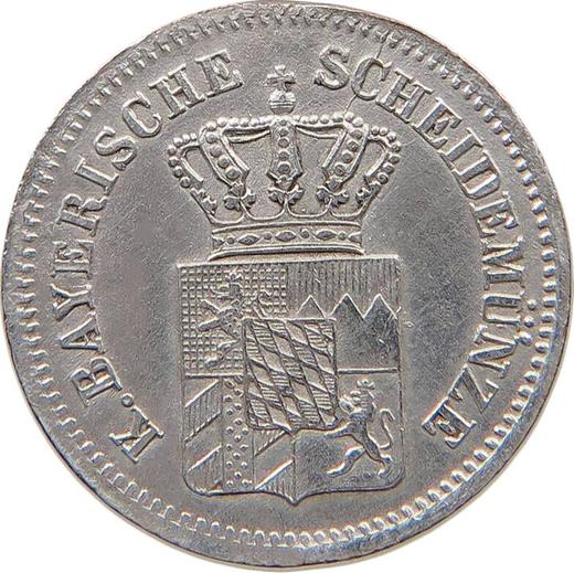 Аверс монеты - 1 крейцер 1865 года - цена серебряной монеты - Бавария, Людвиг II