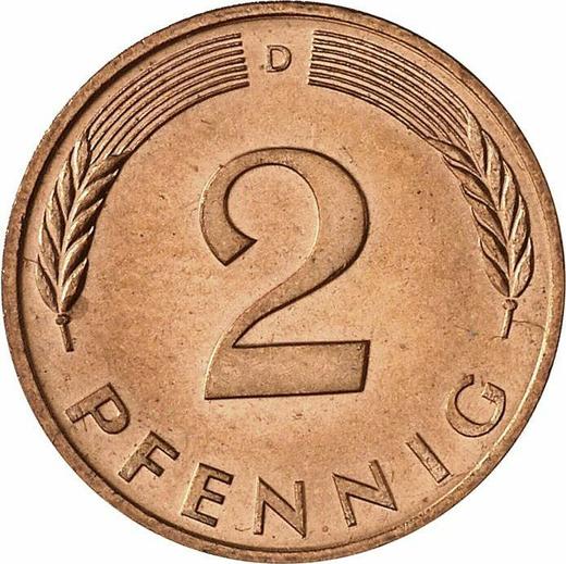 Аверс монеты - 2 пфеннига 1986 года D - цена  монеты - Германия, ФРГ