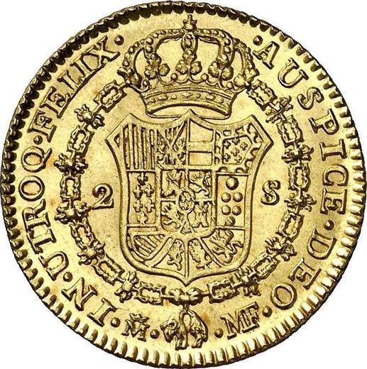Rewers monety - 2 escudo 1799 M MF - cena złotej monety - Hiszpania, Karol IV