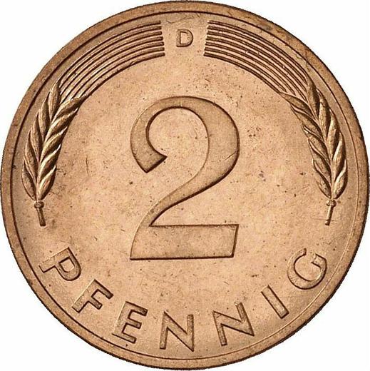 Аверс монеты - 2 пфеннига 1983 года D - цена  монеты - Германия, ФРГ