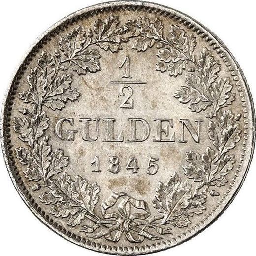 Реверс монеты - 1/2 гульдена 1845 года D - цена серебряной монеты - Баден, Леопольд