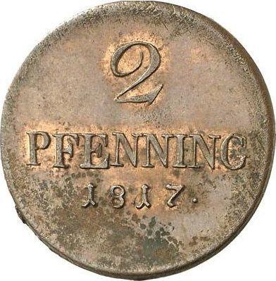 Реверс монеты - 2 пфеннига 1817 года - цена  монеты - Бавария, Максимилиан I