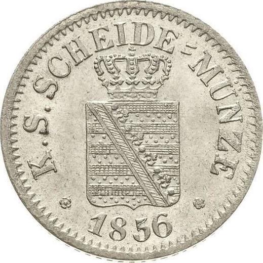 Аверс монеты - 1 новый грош 1856 года F - цена серебряной монеты - Саксония-Альбертина, Иоганн