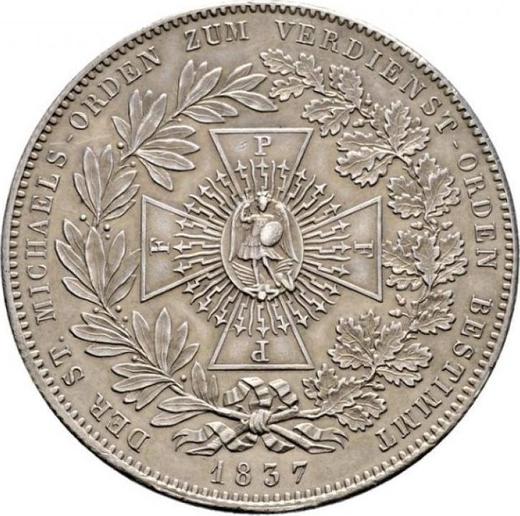 Reverso Tálero 1837 "Orden Benedictina" - valor de la moneda de plata - Baviera, Luis I de Baviera