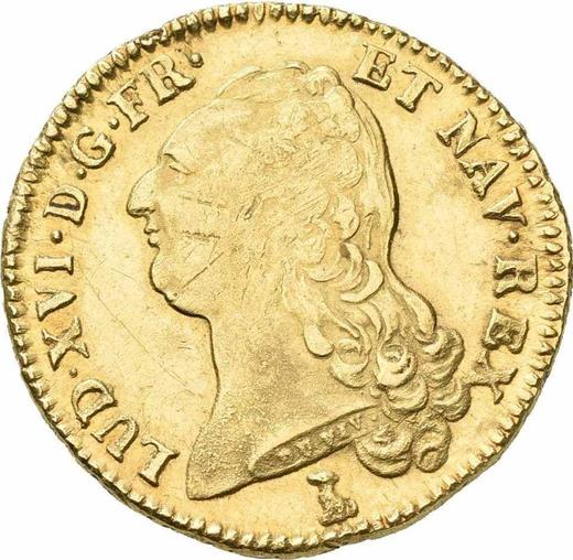 Аверс монеты - Двойной луидор 1787 года T Нант - цена золотой монеты - Франция, Людовик XVI