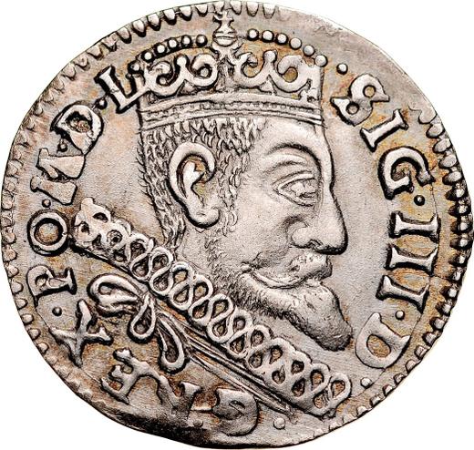 Аверс монеты - Трояк (3 гроша) 1600 года B "Быдгощский монетный двор" - цена серебряной монеты - Польша, Сигизмунд III Ваза