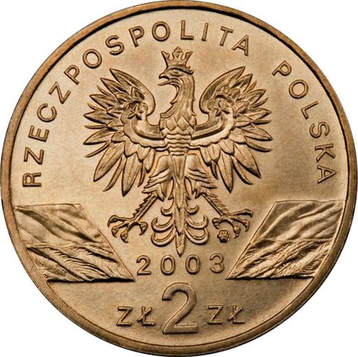 Аверс монеты - 2 злотых 2003 года MW ET "Европейский угорь" - цена  монеты - Польша, III Республика после деноминации