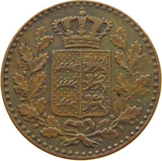Аверс монеты - 1/2 крейцера 1865 года - цена  монеты - Вюртемберг, Карл I
