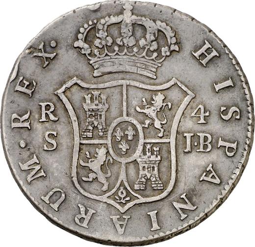 Reverso 4 reales 1824 S JB - valor de la moneda de plata - España, Fernando VII