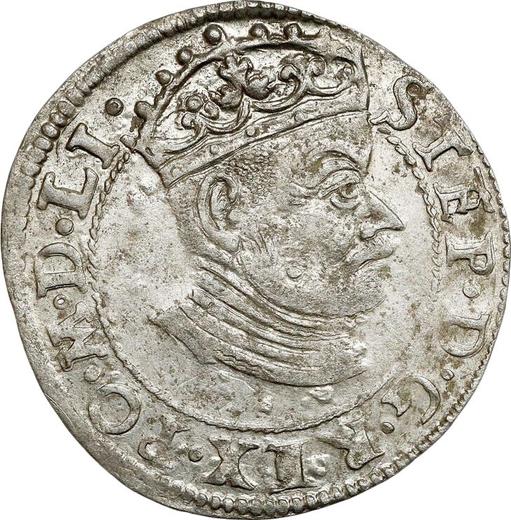 Obverse 1 Grosz 1581 "Lithuania" - Silver Coin Value - Poland, Stephen Bathory