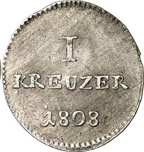 Реверс монеты - 1 крейцер 1808 года G.H. L.M. - цена серебряной монеты - Гессен-Дармштадт, Людвиг I