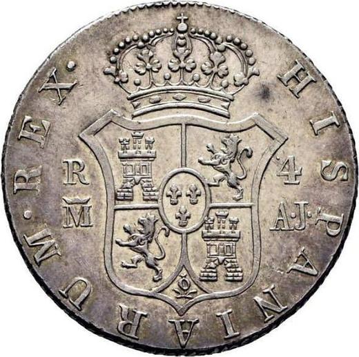 Реверс монеты - 4 реала 1830 года M AJ - цена серебряной монеты - Испания, Фердинанд VII