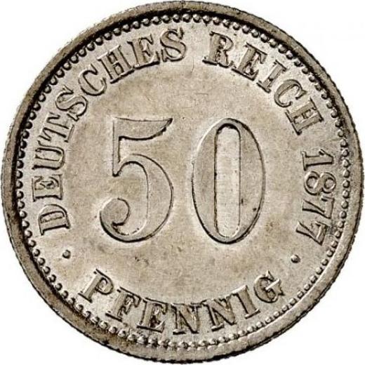 Аверс монеты - 50 пфеннигов 1877 года A "Тип 1875-1877" - цена серебряной монеты - Германия, Германская Империя