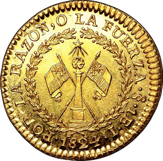 Реверс монеты - 1 эскудо 1824 года So I - цена золотой монеты - Чили, Республика