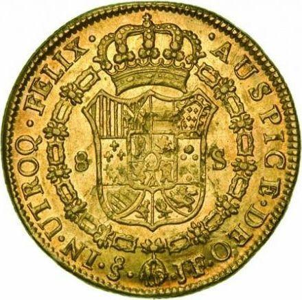 Revers 8 Escudos 1806 So JF - Goldmünze Wert - Chile, Karl IV