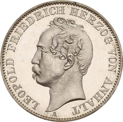Anverso Tálero 1863 A "Unión de los principados de Anhalt" - valor de la moneda de plata - Anhalt-Dessau, Leopoldo Federico