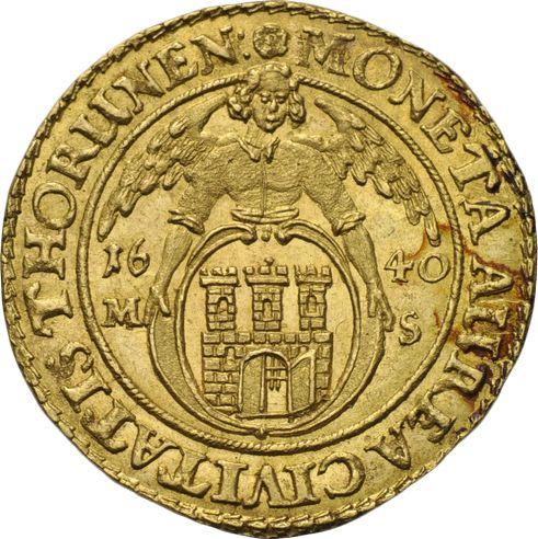 Reverso Ducado 1640 MS "Toruń" - valor de la moneda de oro - Polonia, Vladislao IV