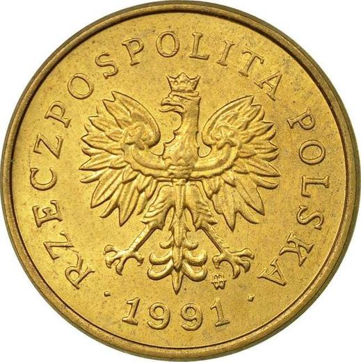 Аверс монеты - 2 гроша 1991 года MW - цена  монеты - Польша, III Республика после деноминации
