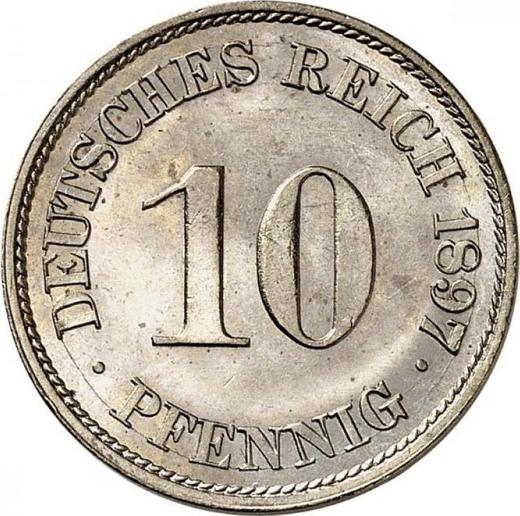 Аверс монеты - 10 пфеннигов 1897 года A "Тип 1890-1916" - цена  монеты - Германия, Германская Империя