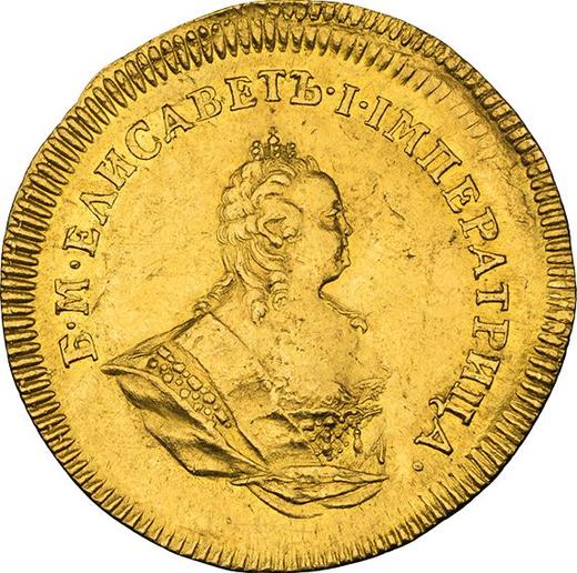 Аверс монеты - Червонец (Дукат) 1742 года - цена золотой монеты - Россия, Елизавета