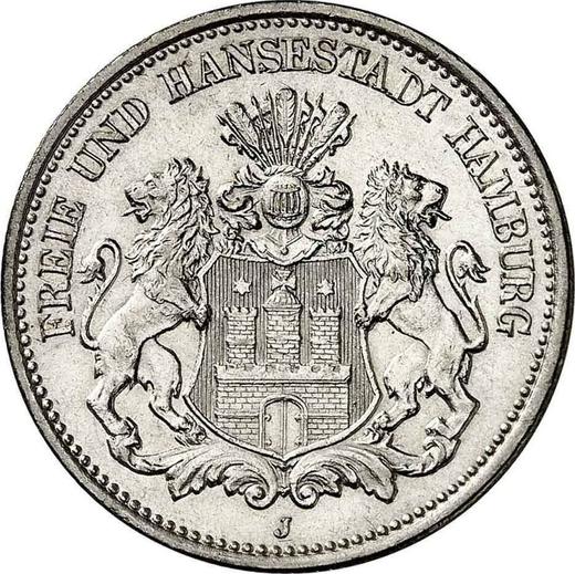 Obverse 2 Mark 1900 J "Hamburg" - Silver Coin Value - Germany, German Empire