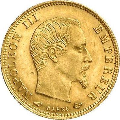 Аверс монеты - 5 франков 1856 года A "Тип 1855-1860" Париж - цена золотой монеты - Франция, Наполеон III