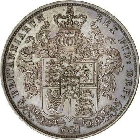 Rewers monety - Próba 1/2 korony 1824 Miedź - cena  monety - Wielka Brytania, Jerzy IV