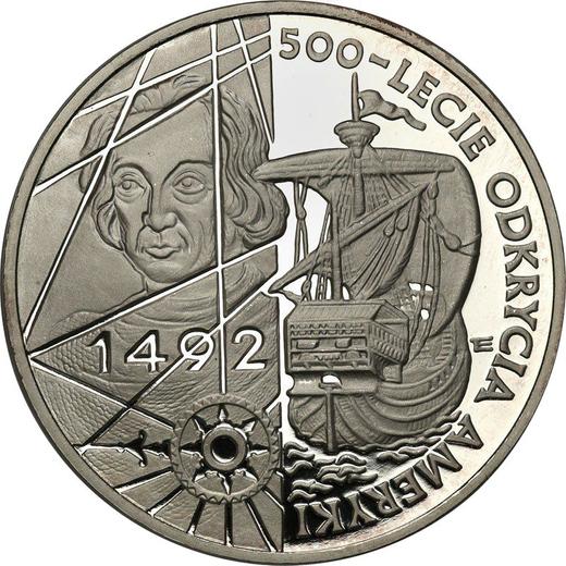 Реверс монеты - 200000 злотых 1992 года MW ET "500-летие открытия Америки" - цена серебряной монеты - Польша, III Республика до деноминации