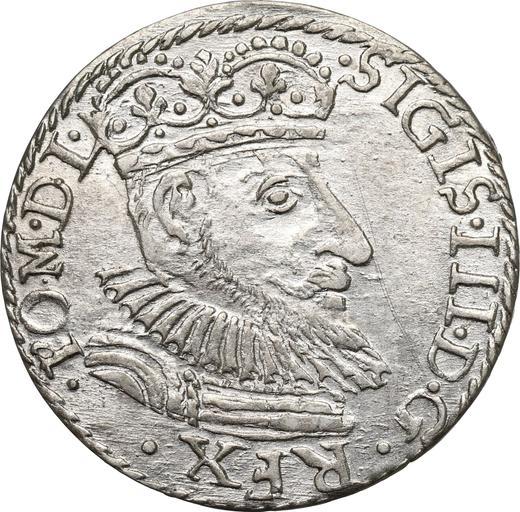 Anverso Trojak (3 groszy) 1592 "Casa de moneda de Olkusz" - valor de la moneda de plata - Polonia, Segismundo III