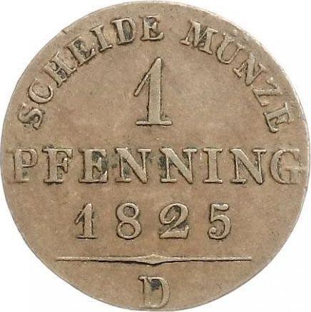 Reverso 1 Pfennig 1825 D - valor de la moneda  - Prusia, Federico Guillermo III