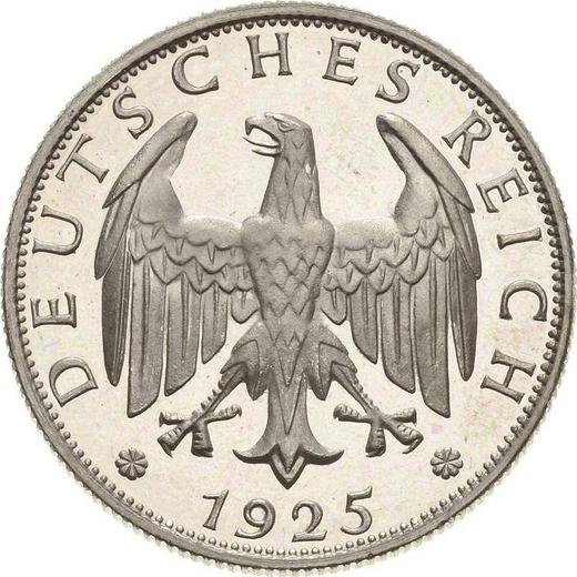 Аверс монеты - 2 рейхсмарки 1925 года F - цена серебряной монеты - Германия, Bеймарская республика