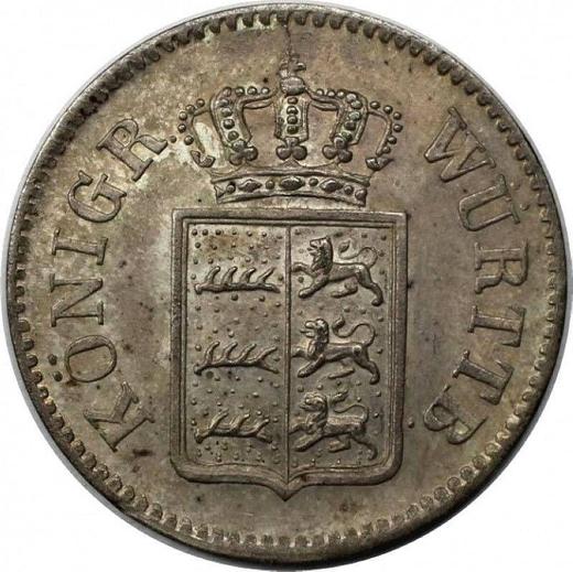 Anverso 3 kreuzers 1855 - valor de la moneda de plata - Wurtemberg, Guillermo I