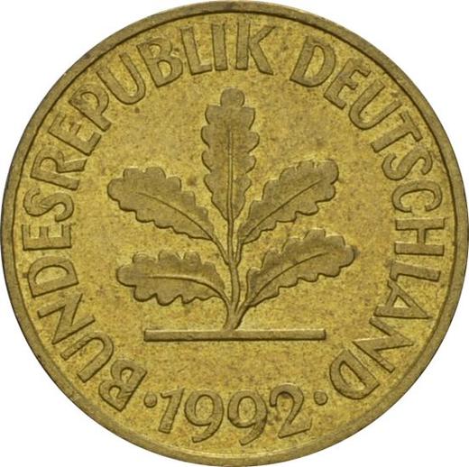 Реверс монеты - 10 пфеннигов 1992 года D - цена  монеты - Германия, ФРГ