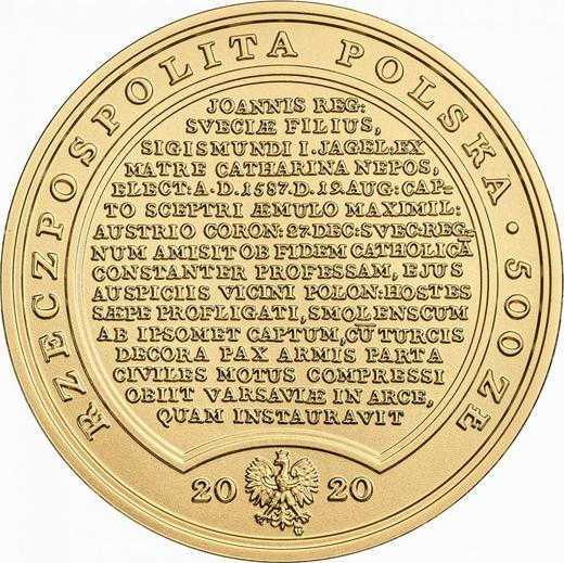 Anverso 500 eslotis 2020 "Segismundo III Vasa" - valor de la moneda de oro - Polonia, República moderna