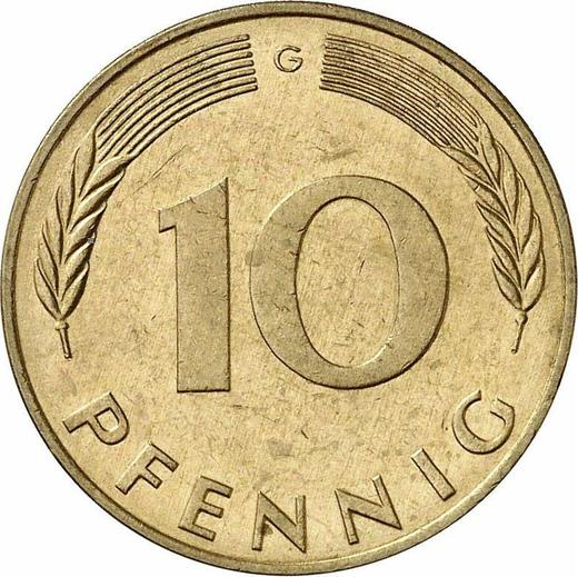 Аверс монеты - 10 пфеннигов 1973 года G - цена  монеты - Германия, ФРГ