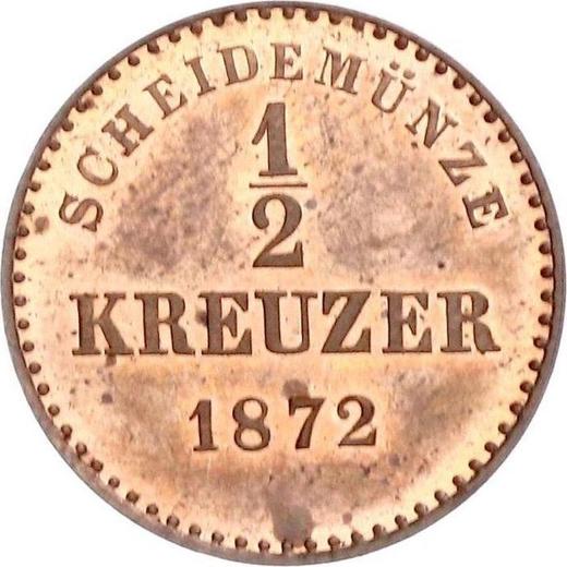 Rewers monety - 1/2 krajcara 1872 - cena  monety - Wirtembergia, Karol I