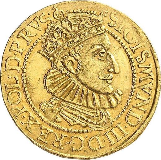 Аверс монеты - Дукат 1588 года "Гданьск" - цена золотой монеты - Польша, Сигизмунд III Ваза