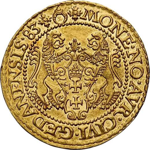Реверс монеты - Дукат 1583 года "Гданьск" - цена золотой монеты - Польша, Стефан Баторий
